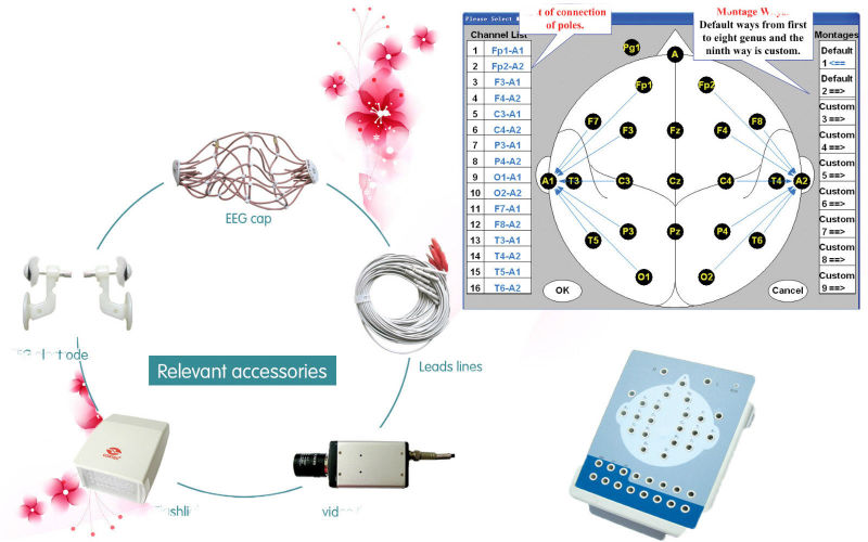 10-20 EEG Cap Ultrasound Transducer Portable Ultrasound Scanner Diagnosis Equipment