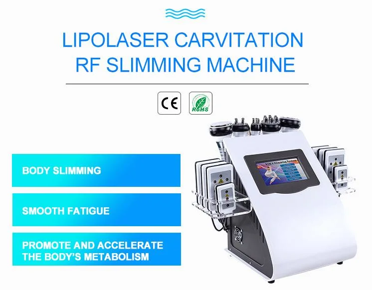 Multifunctional 6 in 1 40K Ultrasonic Cavitation Vacuum RF Radio Frequency Lipo Laser Slimming Machine