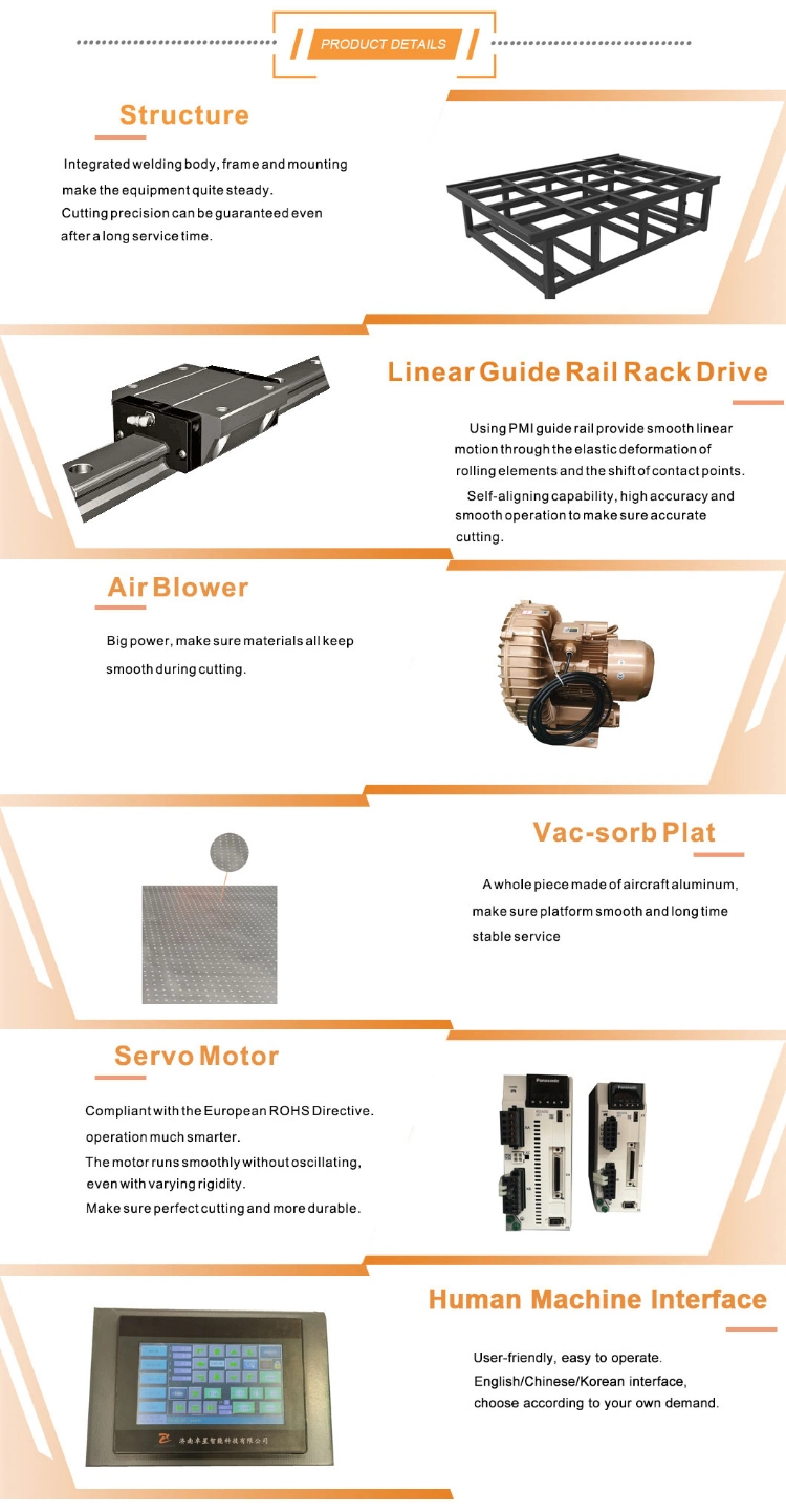 CNC Rubber Foam Plastic Paper Fiber Gasket Cutting Machine with Oscillating Knife Cutter