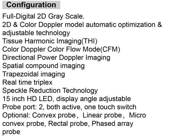 15-Inch Laptop Handheld Ultrasonic Diagnostic Devices Type Ultrasound Machine