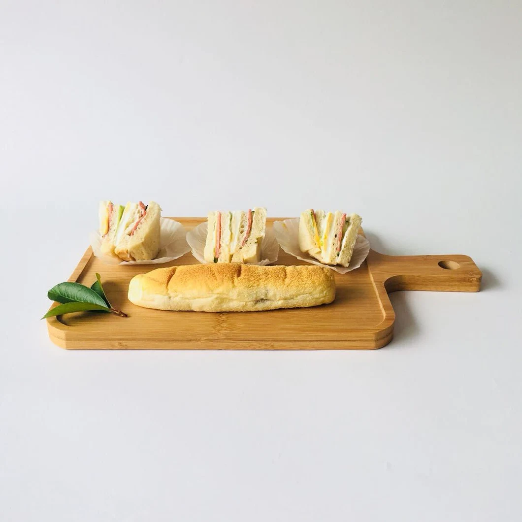 Bamboo Bread Fruit Plate Cheese Cutting Board with Handle