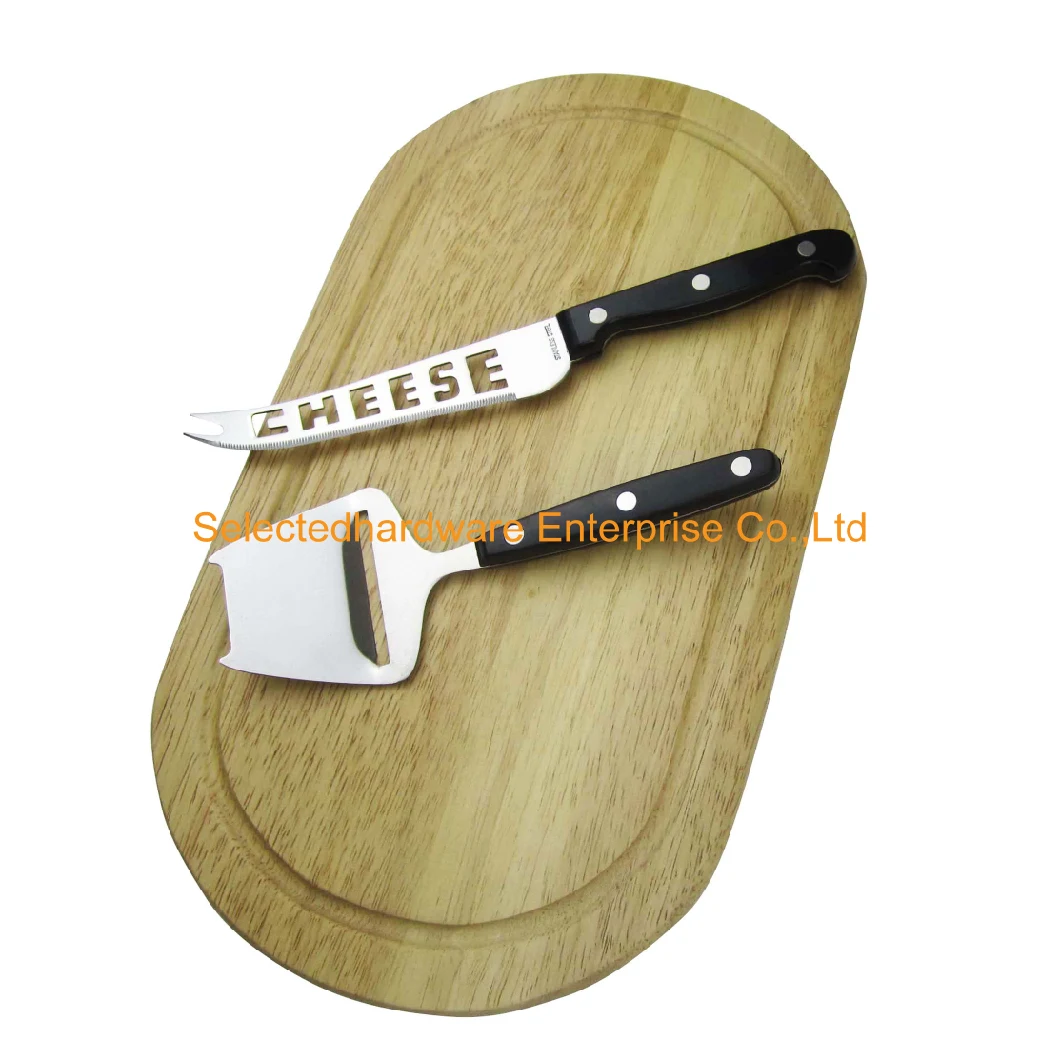 Cheese Plane and Cheese Knife with Oval Wooden Cutting Board