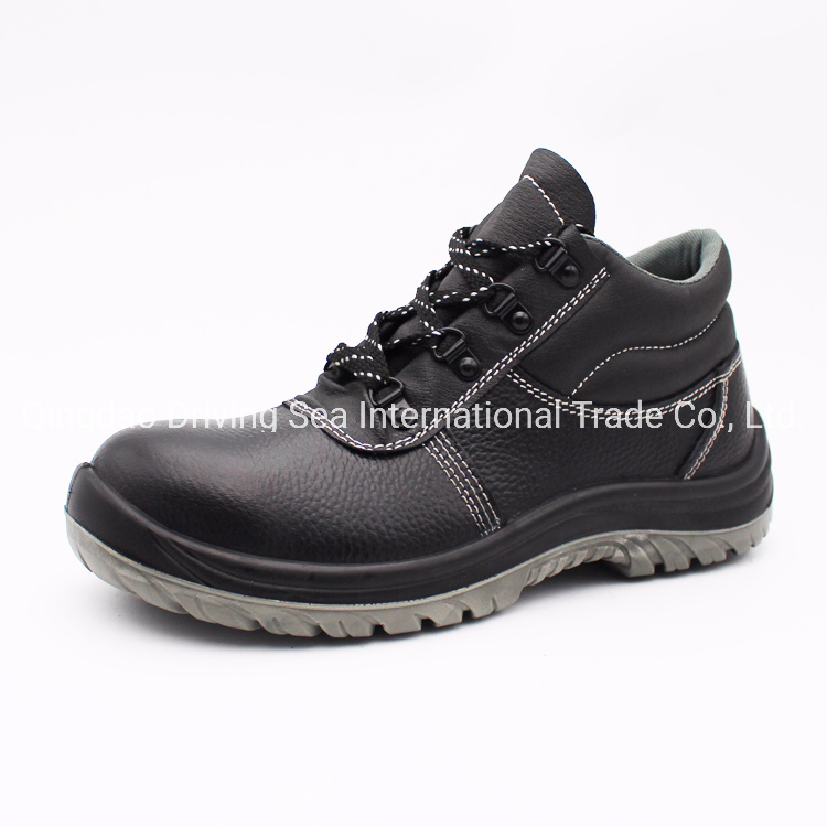 MID-Cut Action Genuine Cow Leather Safety Shoes Work Shoes for Workers