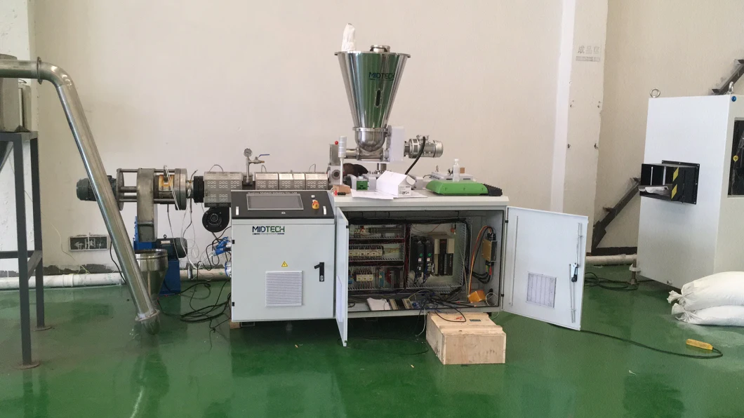 Plastic PVC/SPVC Conical Twin Screw Hot Die Face Cutting/Cutter Granulation/ Pelletizing Recycling Extruding Equipment