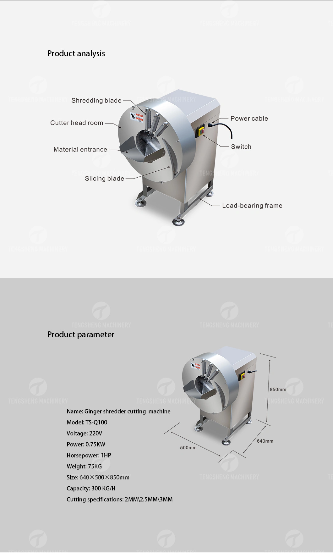 Vegetable and Fruit Cutting Machine Potato Carrot Taro Cutting Machine (TS-Q100)