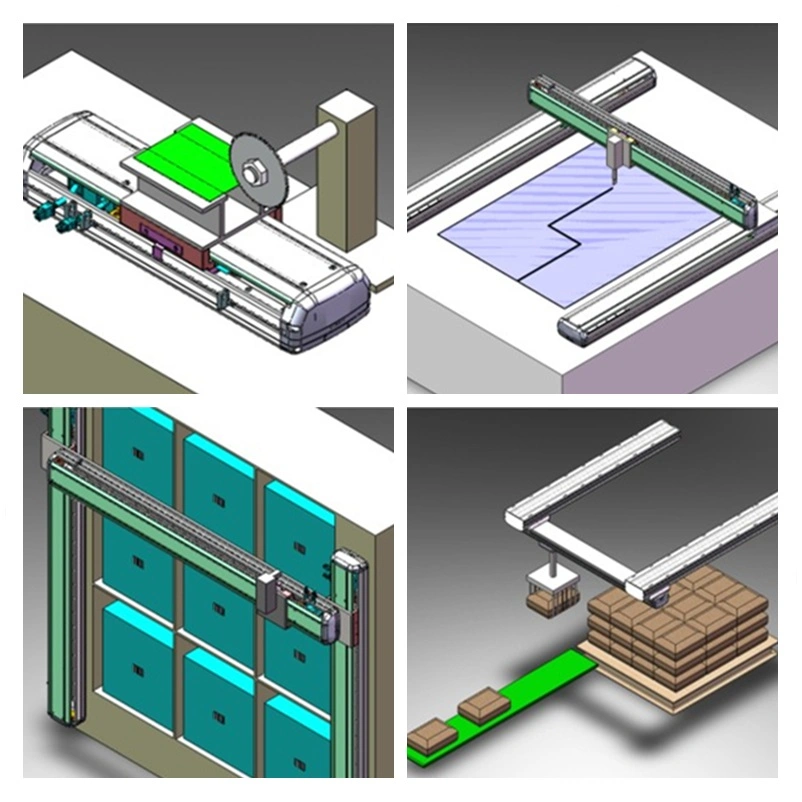 Industrial Plastic Cutting Machine Parts Electric Linear Module 3D Drawings