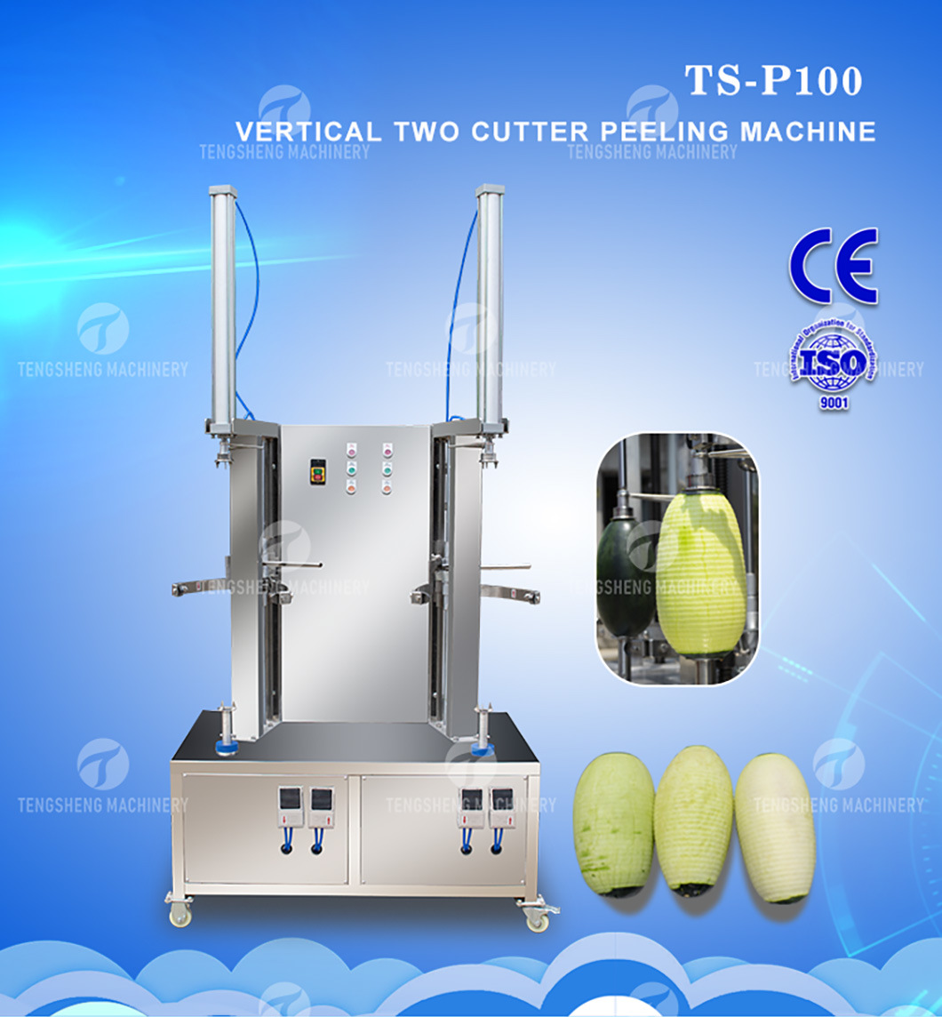 Large Double Head Automatic Fruit Cutting Machine Vegetable Cutting Machine Pumpkin Peeler (TS-P100)