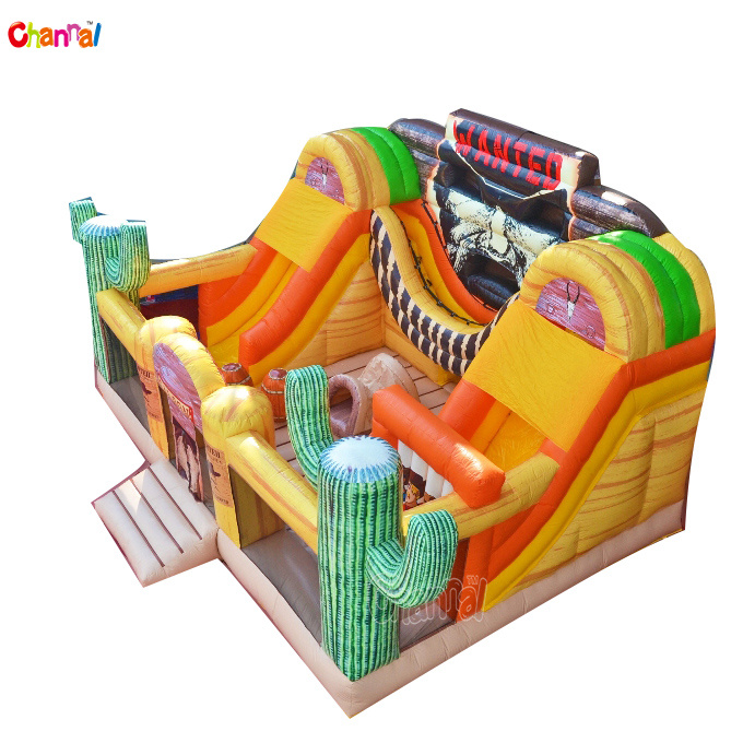 Inflatable West Wanted Obstacle Course Giant Inflatable Obstacle Course for Kids