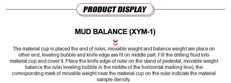 Model XYM-1 slurry density measurement mud balance