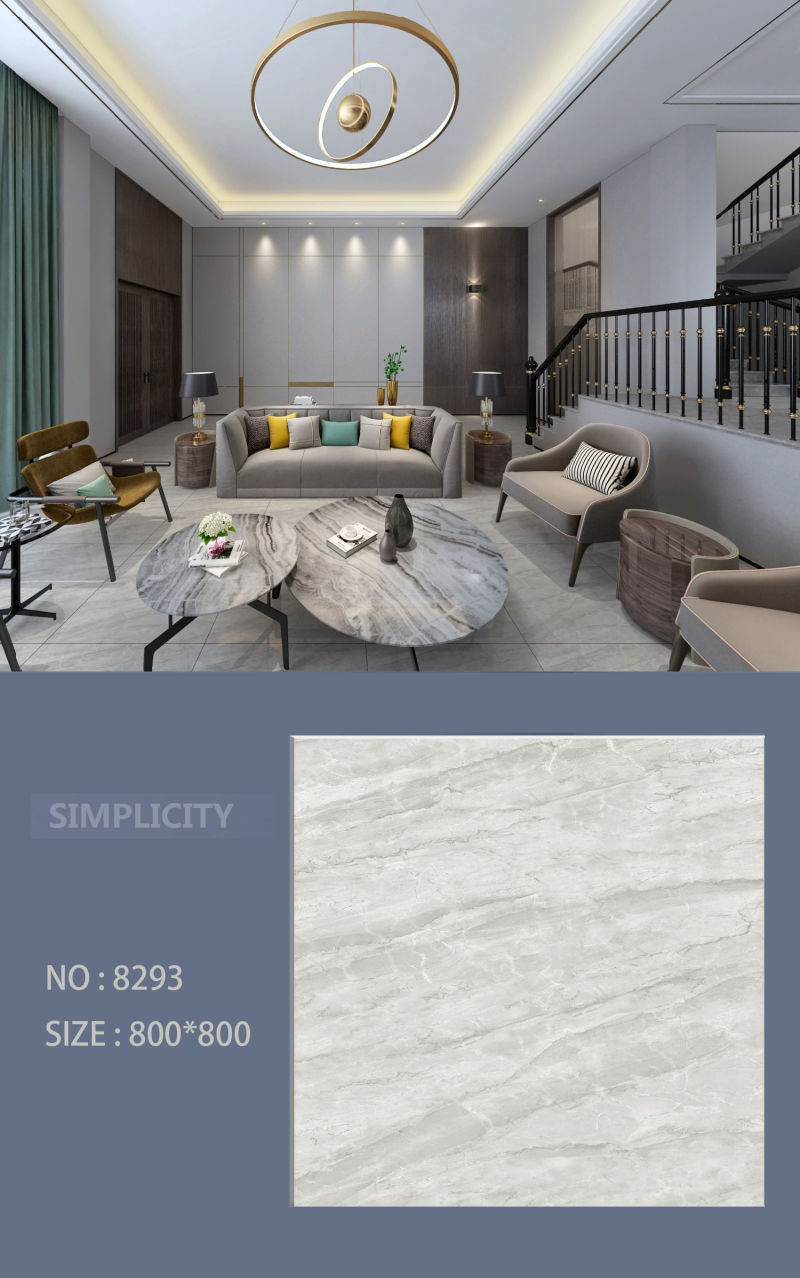 Grey Marble Continous Porcelain Tile with All-Ceramic Full-Body Brick