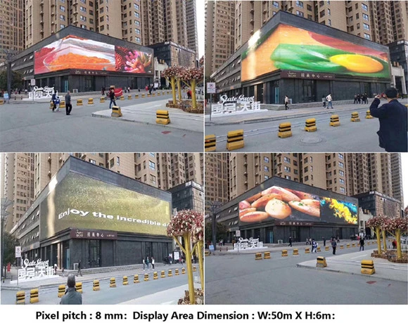 LED Display Full Color High Definition Energy Saving Low Power P8 Pixel