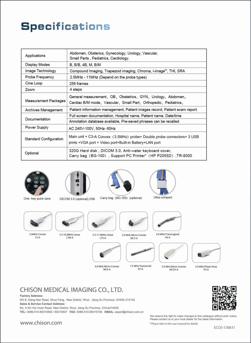 Chison Eco3 Expert Portable Ultrasound, Portable Ultrasound Scanner, Buy Ultrasound Scanner