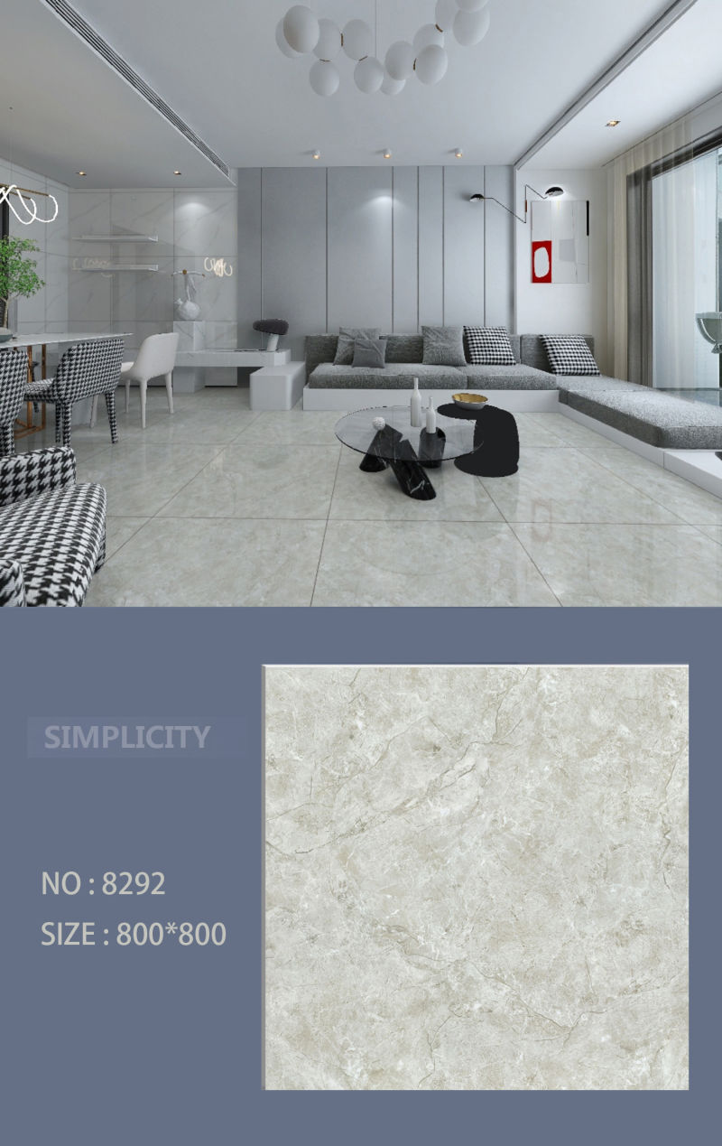 Grey Marble Continous Porcelain Tile with All-Ceramic Full-Body Brick