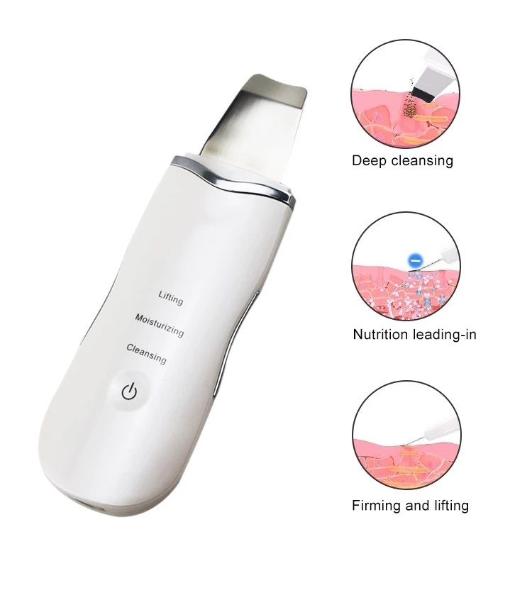 Ultrasonic Face Cleaner Skin Scrubber Ultrasound Vibration Massager Skin