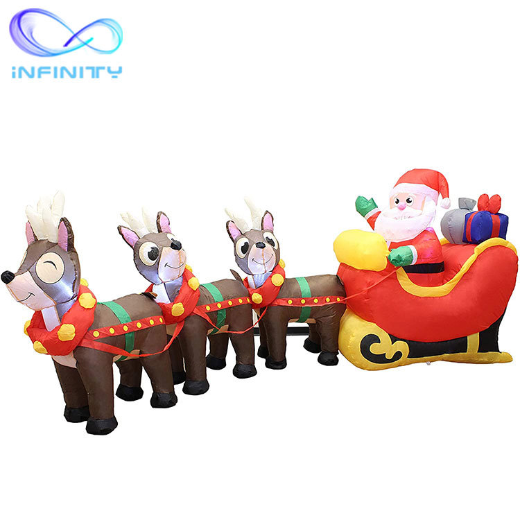 High Quality Advertising Pillar Santa Claus Christmas Inflatable for Decoration