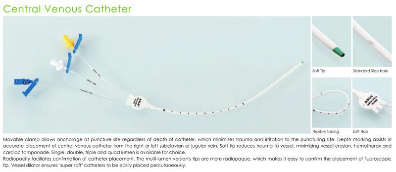 High Quality Triple Lumen Central Venous Catheter for Sale