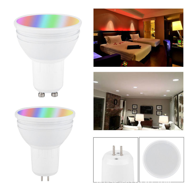 Controlled Smart Light Bulb MR16 5W WiFi RGB LED Spotlight Bulb