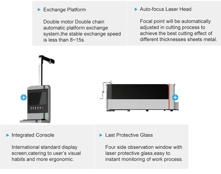 Exchange Table Ipg Fiber Laser Cutting Cutter Machine Exchange Platform Metal Sheet