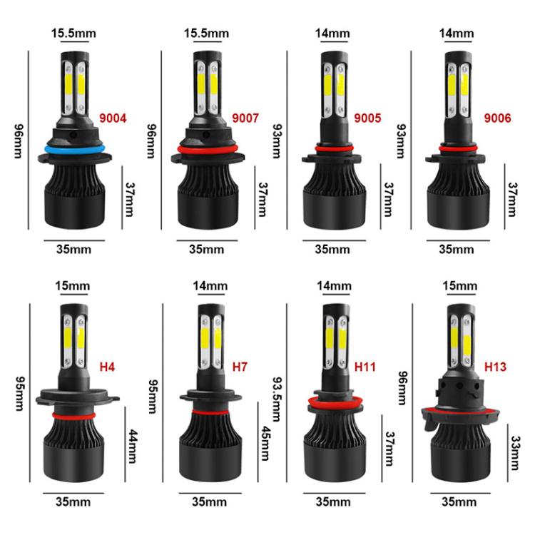 360 Degree Super Bright H1/H3/H4/H7/H11/Hb4/Hb3 Car LED Headlight (S4) Kit Lampada Super LED New Farol Alto Baixo 6000K Zes X7 X13 CREE LED