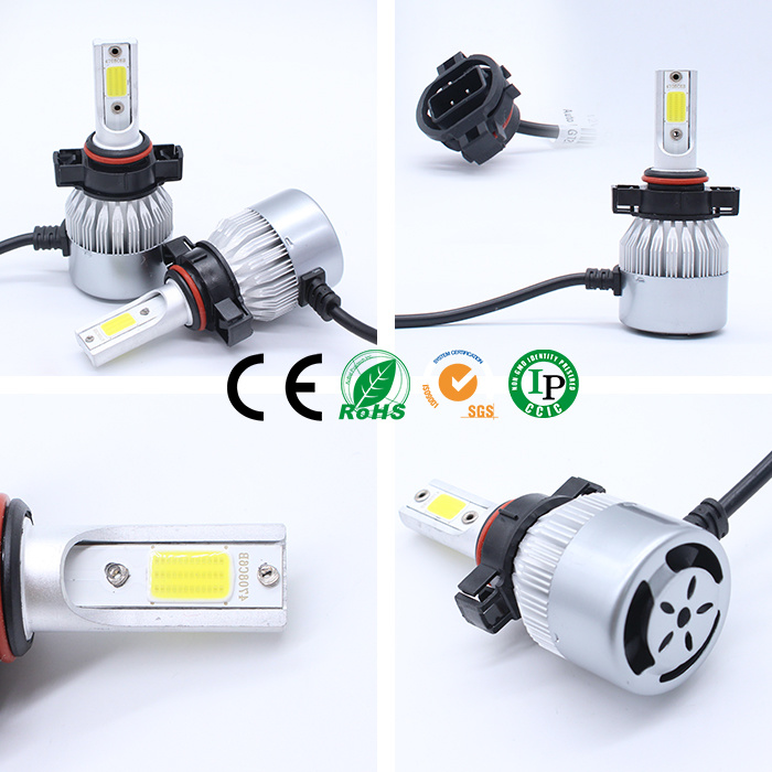 Projector Lens Motorcycle Body Part LED Headlight 5202 with C6 Car LED Light for Auto Lamp