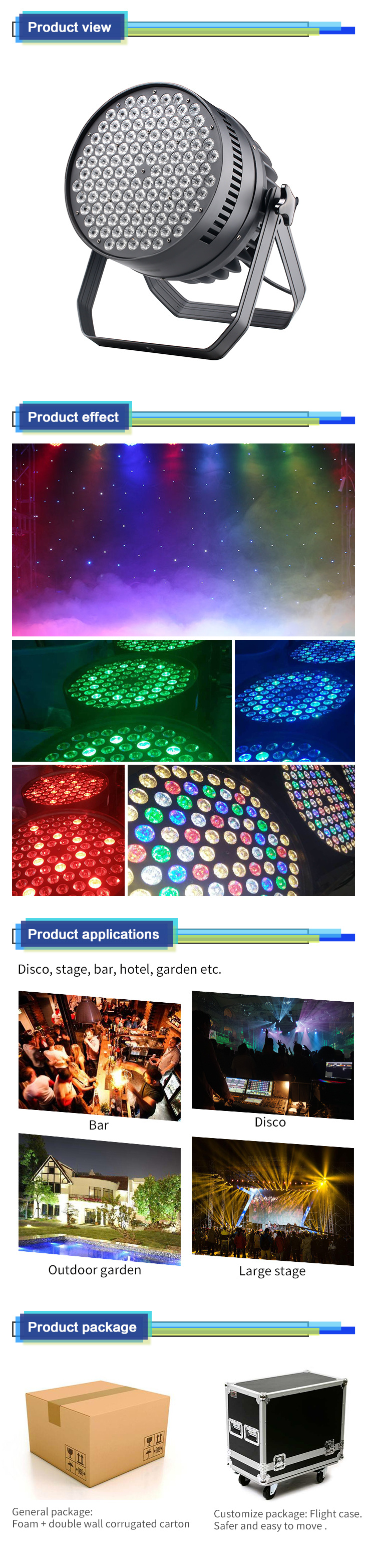 Spotlight RGBW LED Stage Lighting 120PCS LED PAR Light for christmas Decoration