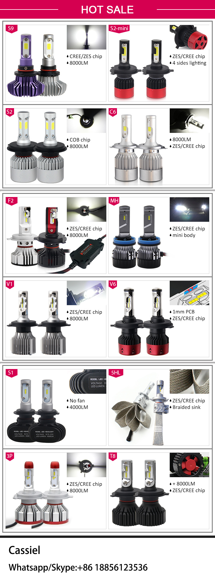 10000 Lumen Q10 9006 H8 12 Volt Conversion Kits 100W 9008 H13 H4 H11 LED H7 Headlight