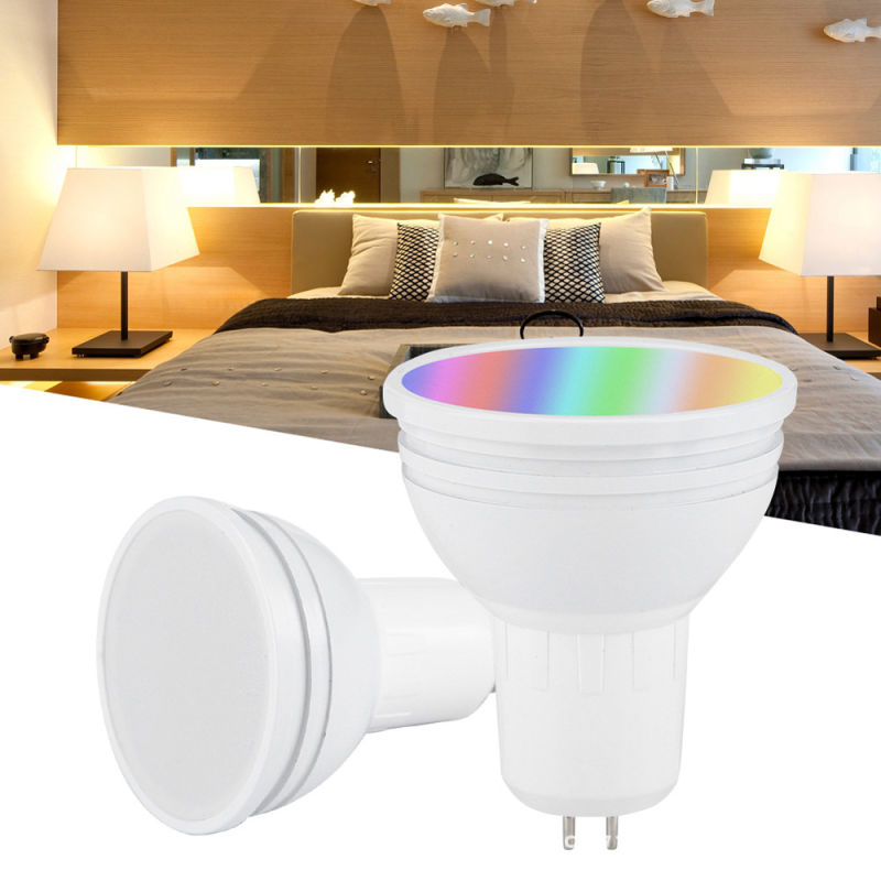 Controlled Smart Light Bulb MR16 5W WiFi RGB LED Spotlight Bulb