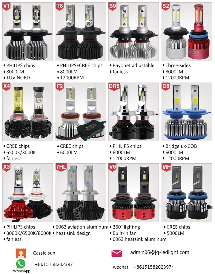 8000lm H1 H3 H8 H10 H11 H13 880 881 9005 9006 9012 9007 Auto Car LED Headlights H7 H4 LED Headlight Bulb
