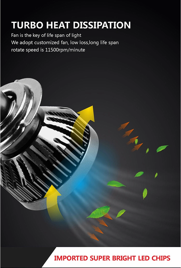 Auto Lighting System Csp Car LED Headlight Bulbs 9005 9006 H1 H4 H7 H11 8000lm LED Headlight