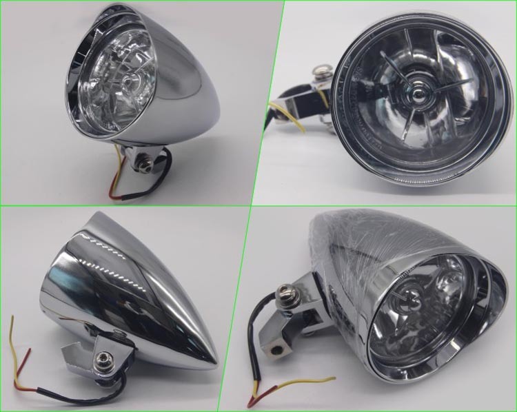Glossy Black 4.5'' Motorcycle Projector Headlight for Harley