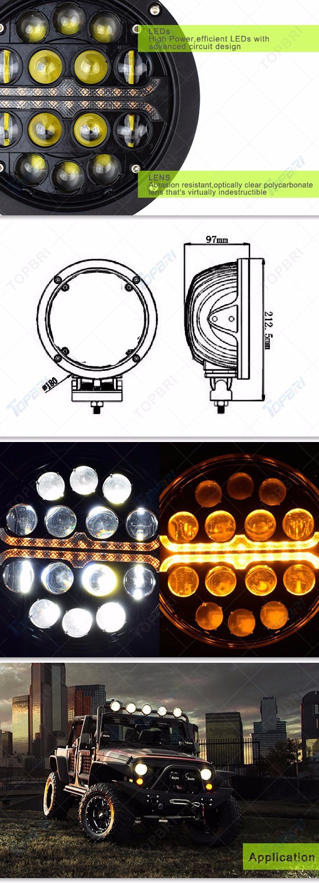 60W 5400lm High Low Beam LED Car Headlight Automobile Lighting