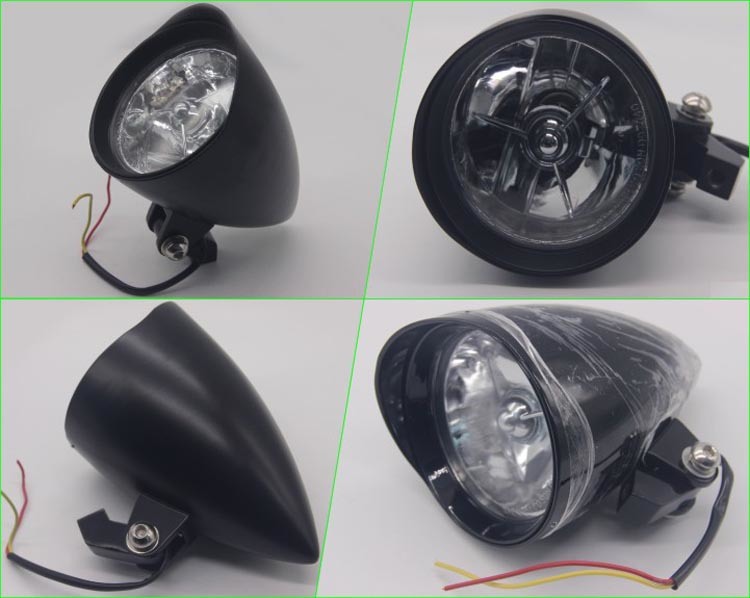 Glossy Black 4.5'' Motorcycle Projector Headlight for Harley