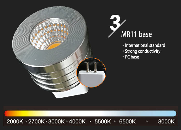 12V MR11 LED Bulb Big Power 3W COB LED Spotlight
