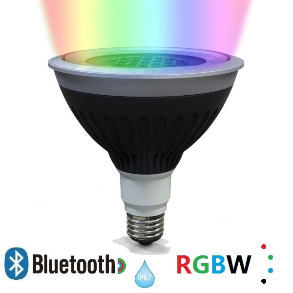 Bluetooth Controlled RGBW PAR 38 LED Light Bulbs for Landscape Lighting Design