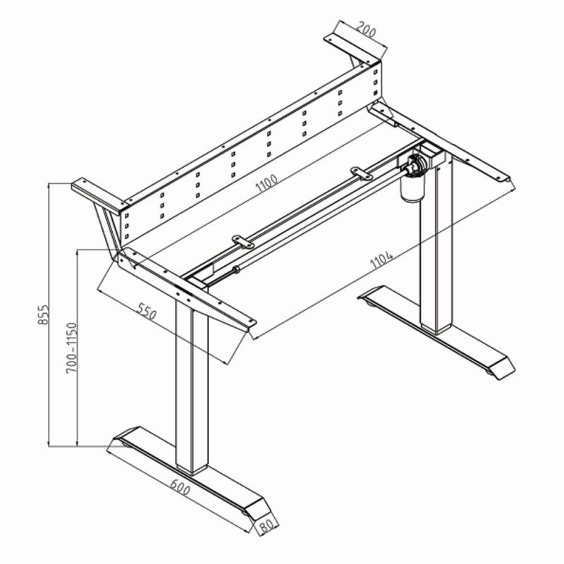 Ergonomic Office Furniture Electric Single Motor Sit Stand Adjustable Standing Desk