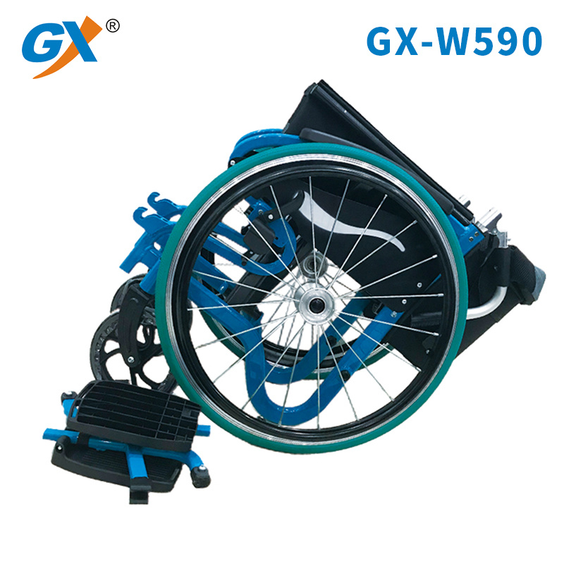 Deluxe Aluminum Wheelchair with Foldable Backrest and Hand Brake
