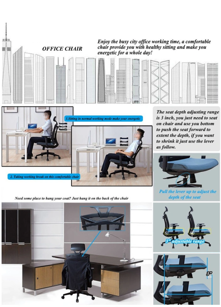 $49.99 Ergonomic High-Back Ultra Computer Office Chair with Suit Hanger (HY-6206)