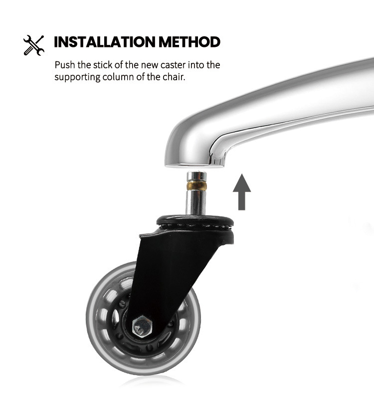 Caster Wheel Double Brake for Office Chair, Furniture Chair