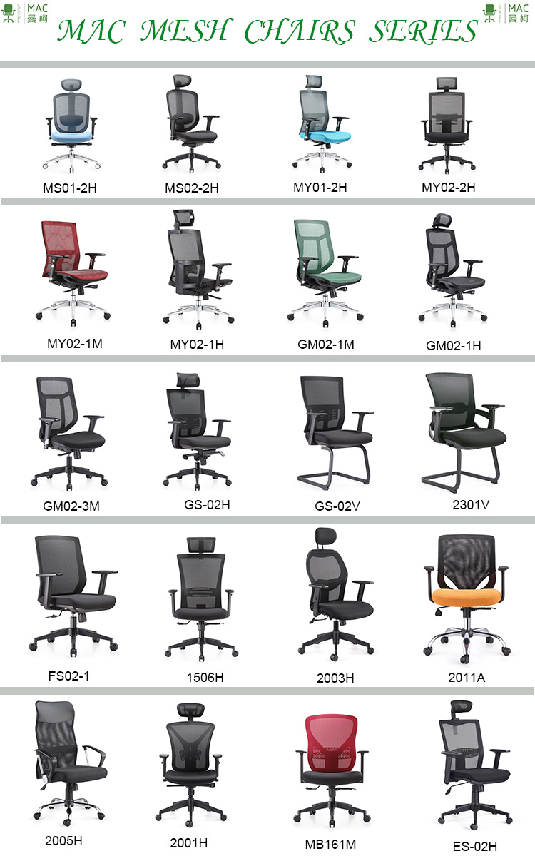 BIFMA Standard Green Full Mesh Office Chairs with Aluminium Base