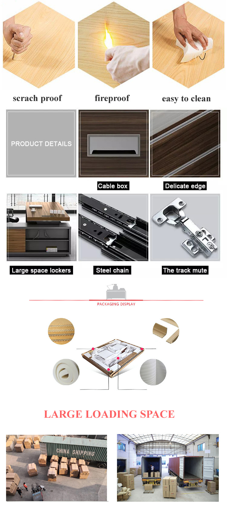 Luxury Writing Desk Office Furniture Manufacturer Large Executive Fancy Office Desk