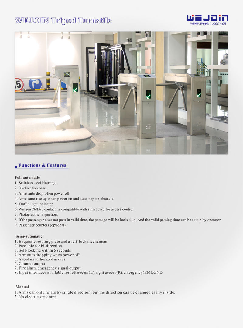 Full Automatic Bi-Directional Tripod Turnstile Barrier Gate