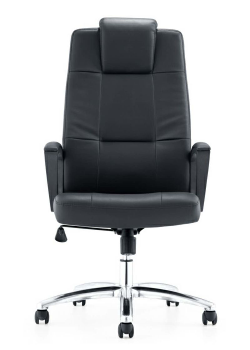 Executive High Back Leather Office Chair with Adjustable Headrest