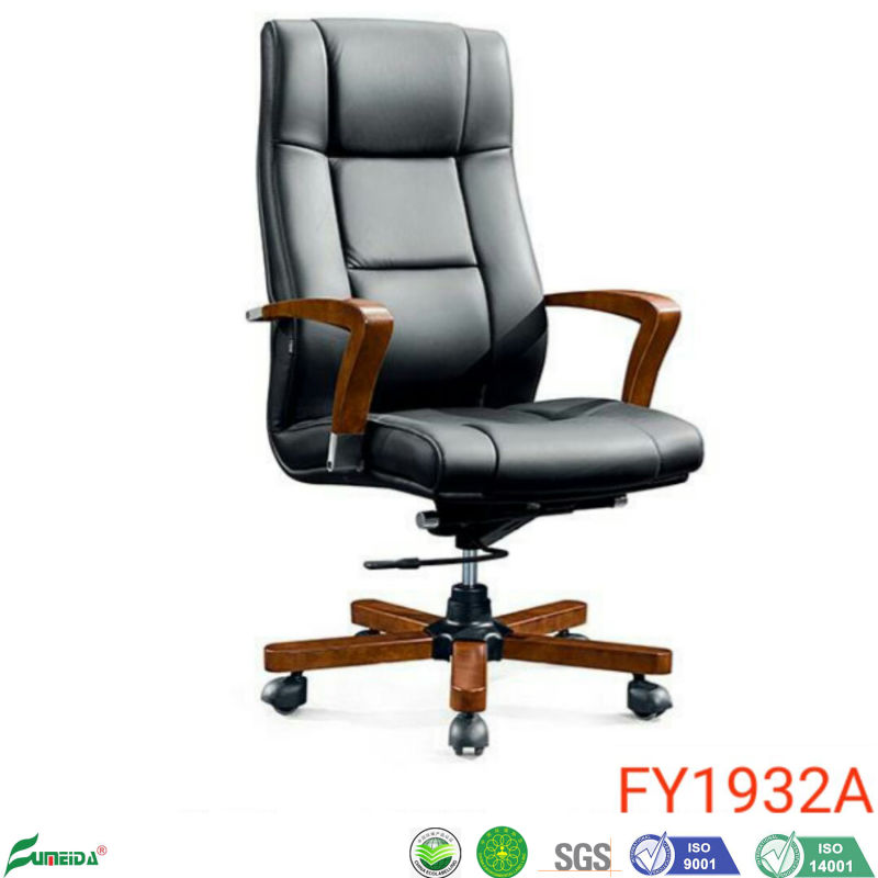 Executive High Back Leather Office Chair with Adjustable Headrest