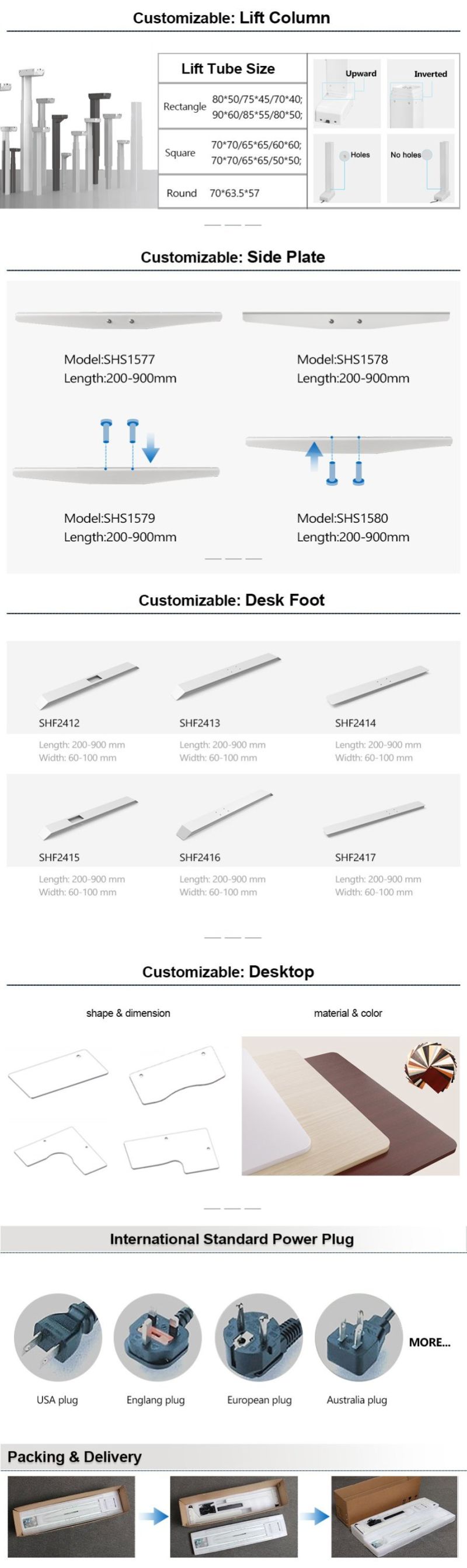 Ergonomic Standing Desk Height Adjustable Desk Sit Stand Office Desk