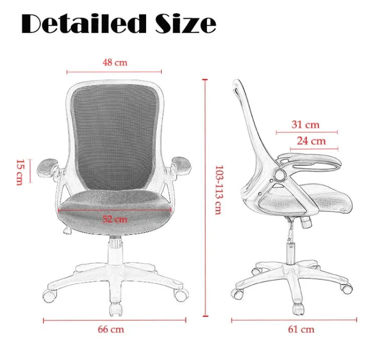 Ergonomic Executive Office Chair with Flip-up Armrest