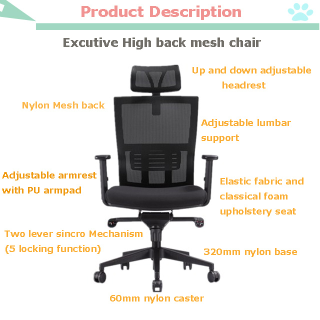 Best Comfortable Meeting Room Black Swivel Executive Mesh Office Chair