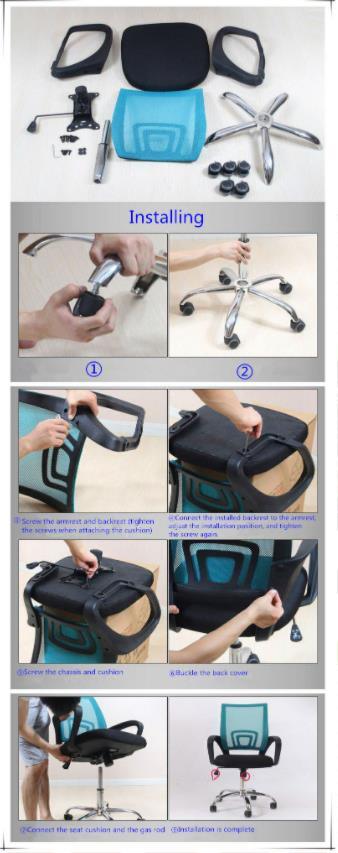 High Back Plastic Office Swivel Ergonomic Mesh Staff Office Chair