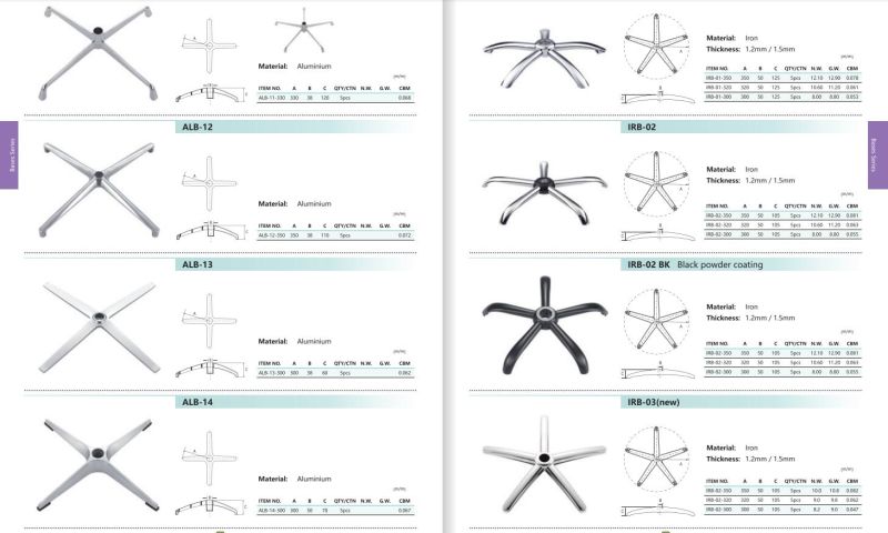 Hot Sale Modern Office Chair Metal Iron Base 280mm/300mm/32mm/350mm