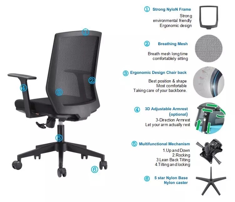 Heavy Duty Mesh Back Computer Ergonomic Office Chair 150kg