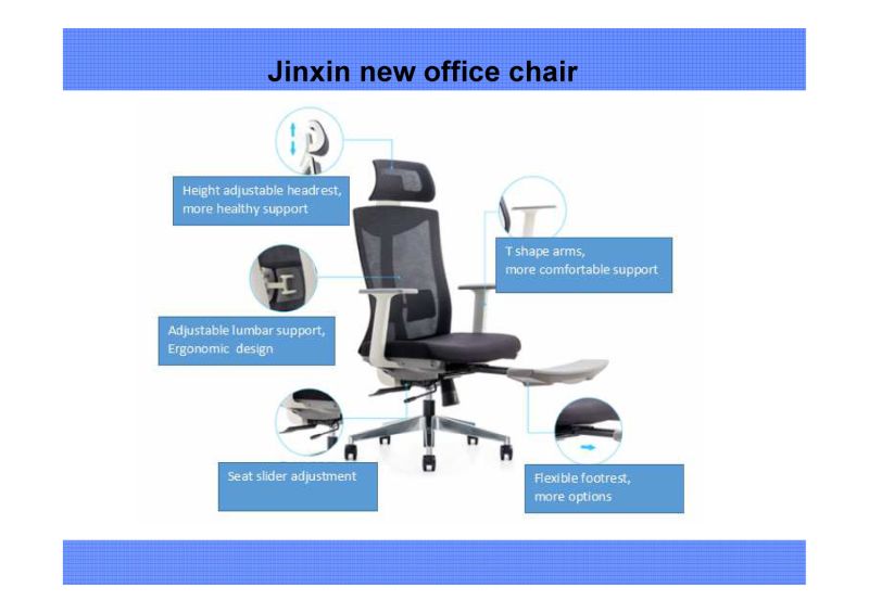 Modern Furniture Ergonomic Executive Swivel Mesh Fabric Chair with Lumbar Support